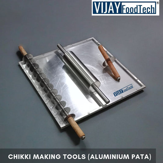 Chikki Plate, Roller and Cutter (Aluminium) [For square chikki]